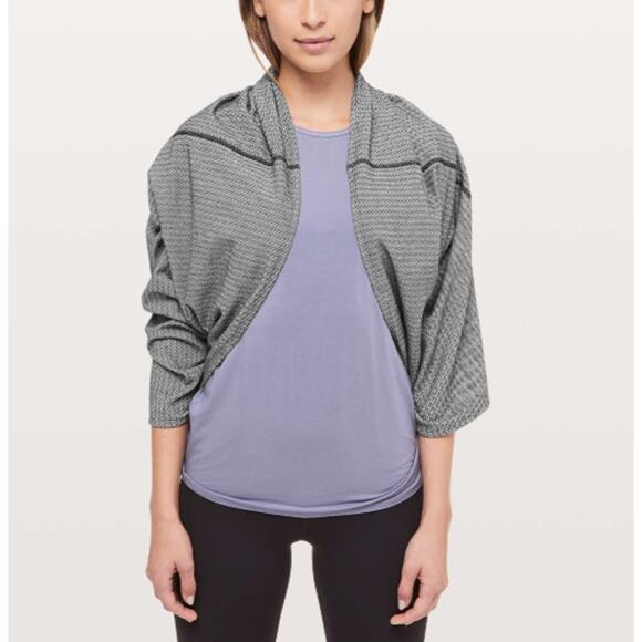 NEW LULULEMON Women's Heathered Herringbone Black White Vinyasa Scarf Infinity - Picture 2 of 6